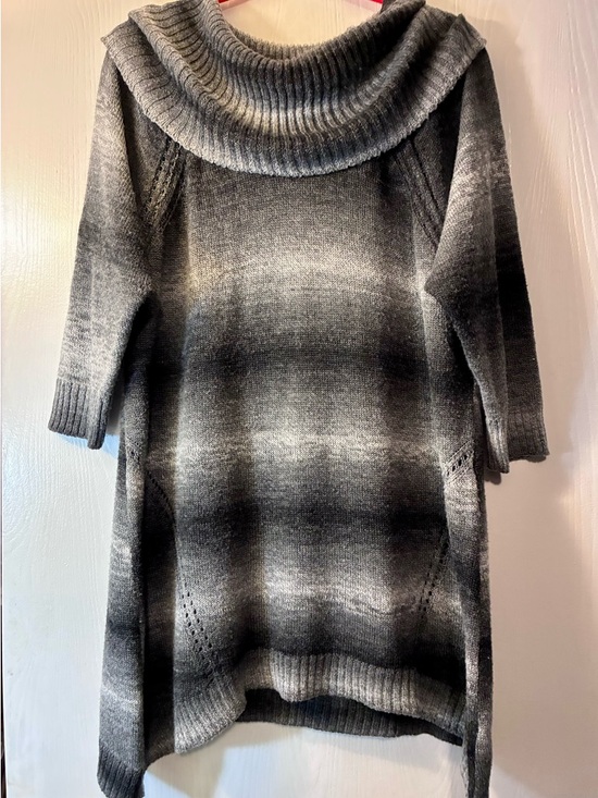 Sag Harbor Sweaters - Sag Harbor Grey Ombre Cowl Neck Sweater